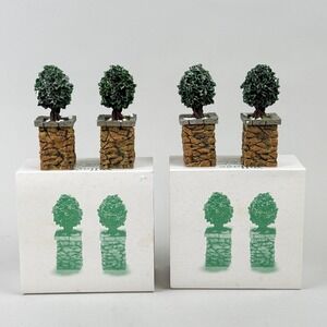 Department 56 Stone Corner Posts Holly Tree Village 2 sets  Green New Old Stock